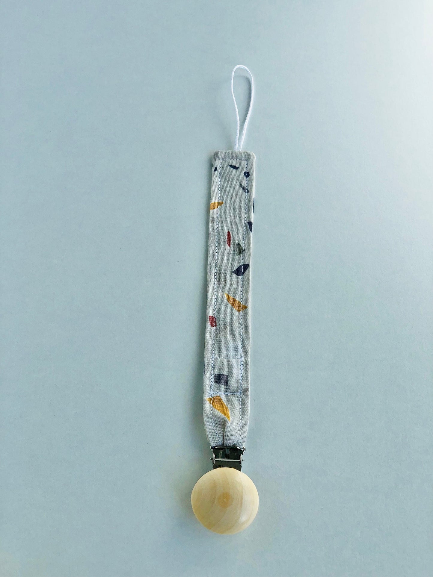 Pacifier Clip - Chunky Wood Marble